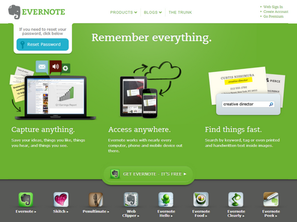Evernote - time-management tool